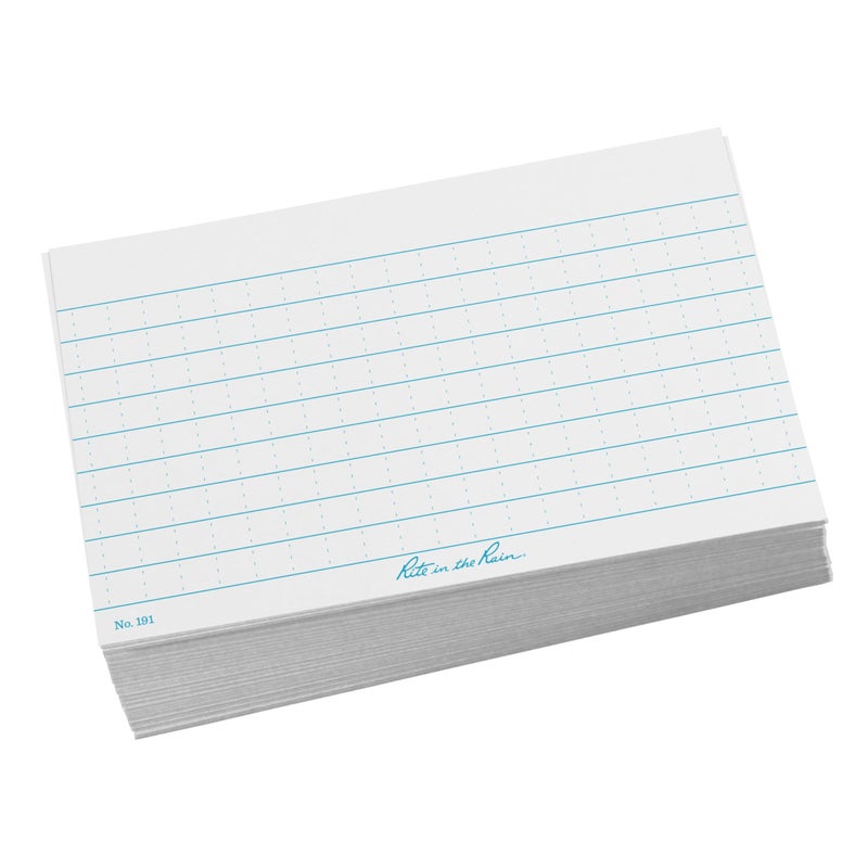 Rite In The Rain Weatherproof Index Cards, 3" x 5", Universal Pattern, White (No. 191) - Image 1